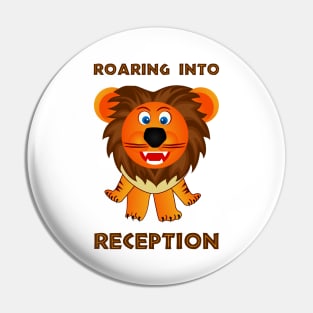 Roaring Into Reception (Cartoon Lion) Pin