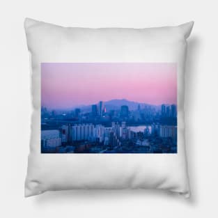 Seoul at Dawn Pillow