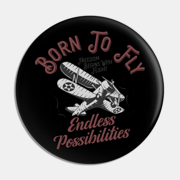 Born To Fly Pin by CyberpunkTees