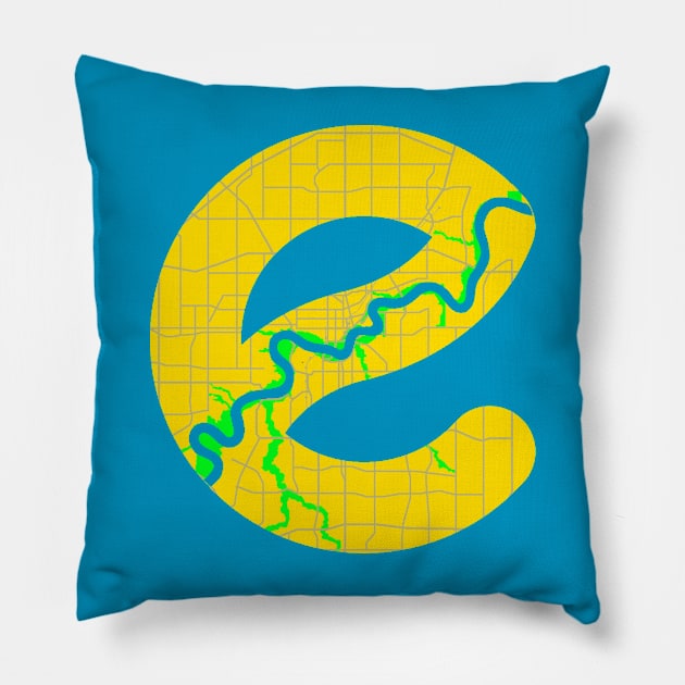 Edmonton Map Pillow by Edmonton River