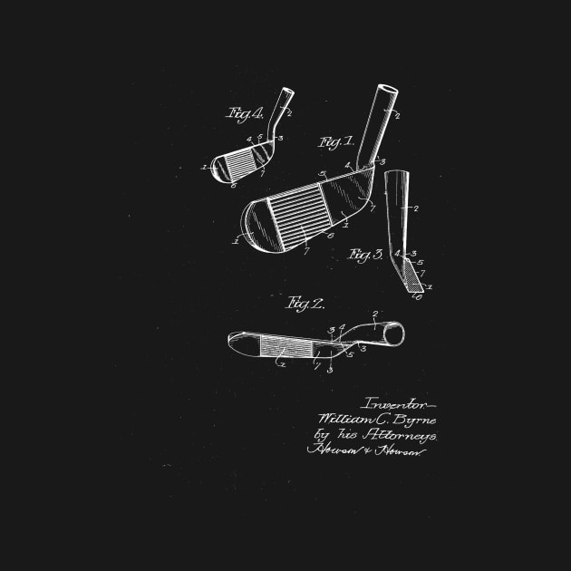 Golf Club Head Vintage Patent Drawing by TheYoungDesigns