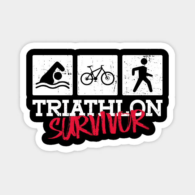 Triathlon Survivor - Triathlon Training Triathlete Magnet by Anassein.os