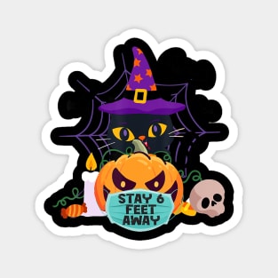 Cute Cat Halloween Pumpkin Face Mask Stay 6 Feet Quarantine Magnet