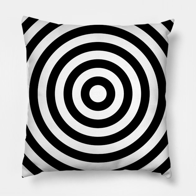 Bullseye (white print) Pillow by MarbitMonster