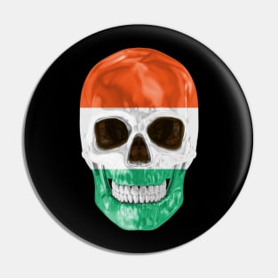 Hungary Flag Skull - Gift for Hungarian With Roots From Hungary Pin