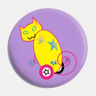 The Cat on wheels Pin