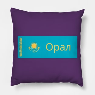 Uralsk City in Kazakhstan Flag Pillow