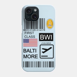 Baltimore United States travel ticket Phone Case