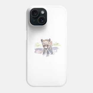 Little fox cub line drawing Phone Case