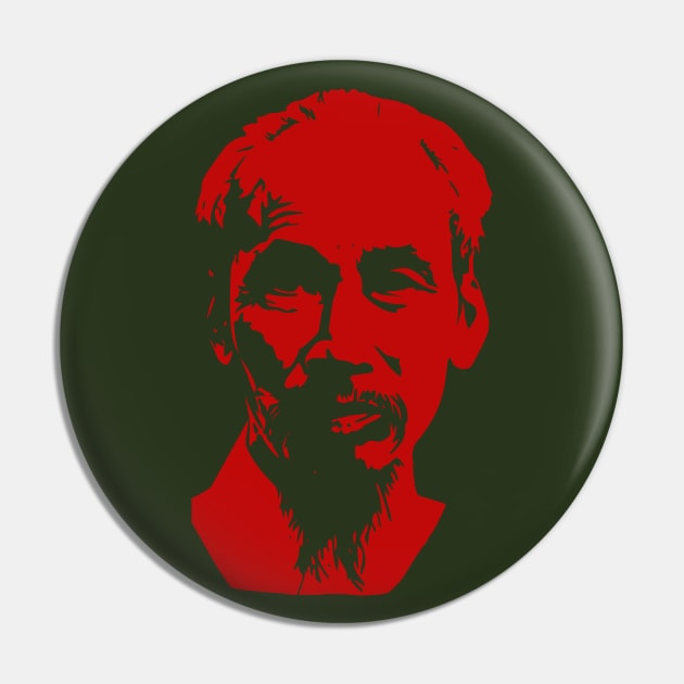 Ho Chi Minh Silhouette - Historical, Vietnamese, Revolutionary, Communist, Anti Imperialist, Vietnam War Pin by SpaceDogLaika