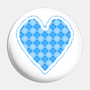 Argyle Heart - Blue Pin