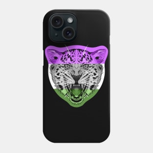 illustrated Jaguar PRIDE series gender queer pride flag Phone Case