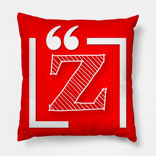 Letter Z: Monogram Initial letter z Pillow by EightBats