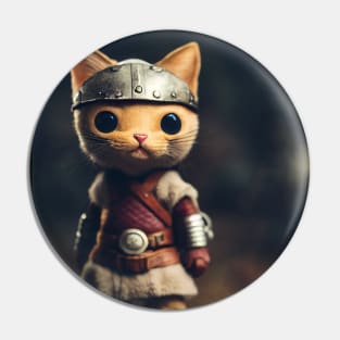 Viking Cat Toy Pin