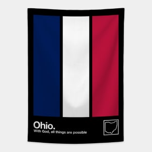 Ohio Flag  // Original Minimalist Artwork Poster Design Tapestry