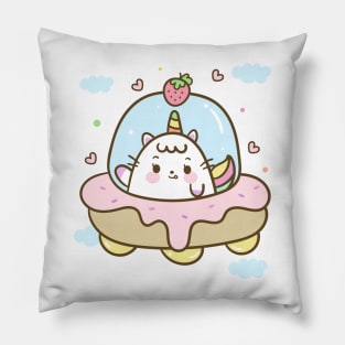 Doughnut Cat Unicorn Pillow