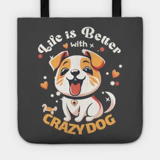 cute crazy dog Tote