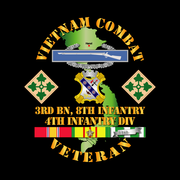 Vietnam Combat Infantry Veteran w 3rd Bn 8th Inf - 4th ID SSI by twix123844