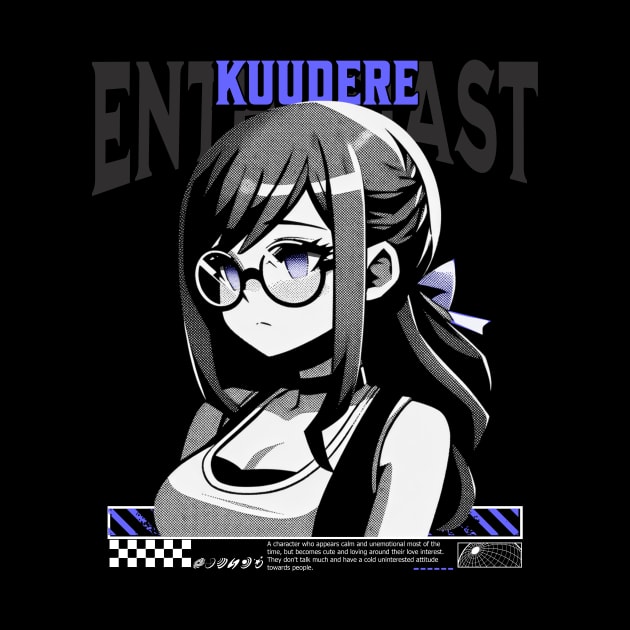 Kuudere Enthusiast - Aesthetic streetwear serious anime girl by Asiadesign