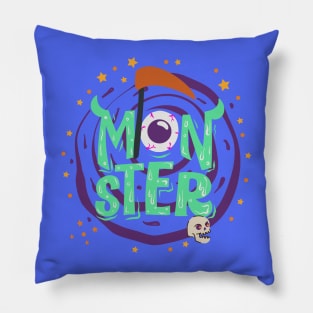 Monster Halloween Graphic T-Shirt Art Pillow