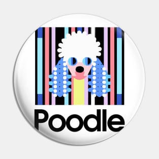 Poodle 70s Dog Owner Vintage Funny Retro Poodle Pin