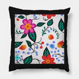 Ojibwe Floral Pattern | Native American Floral Design Pillow