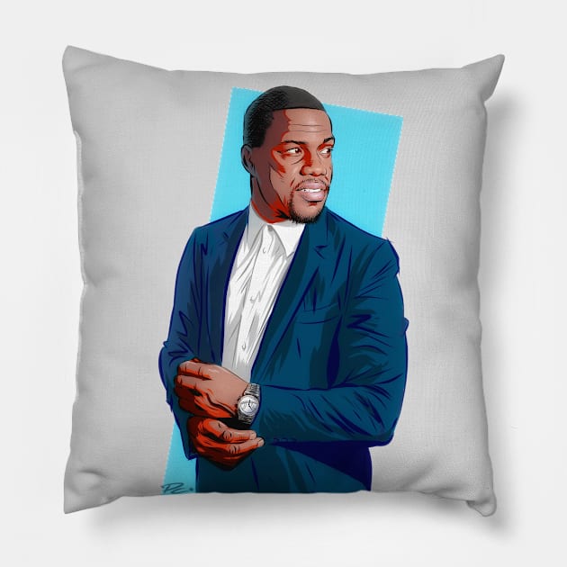 Kevin Hart - An illustration by Paul Cemmick Pillow by PLAYDIGITAL2020