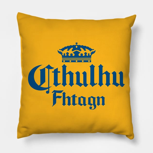 Cthulhu Corona in Blue Pillow by Ekliptik