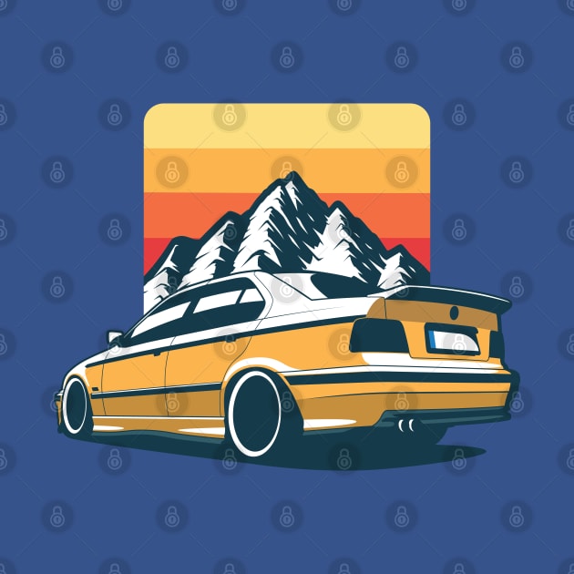 Yellow E36 Mountains by KaroCars