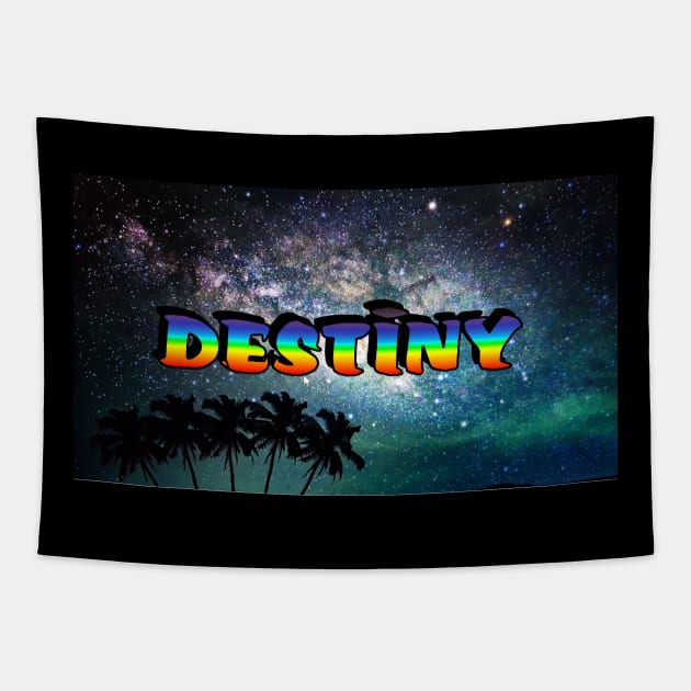 DESTINY Urban Colourful Galaxy Name Tag Tapestry by Mash75Art
