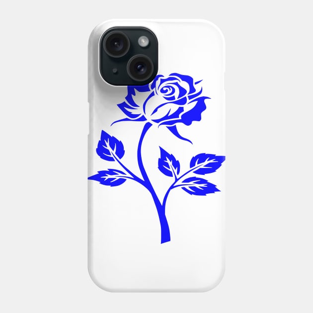 blue rose Phone Case by Polli