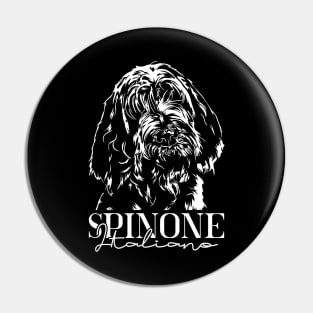 Funny Proud Spinone Italiano dog portrait Pin