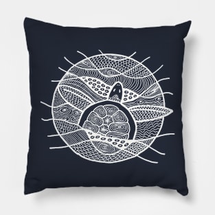 Turtle white graphic Pillow