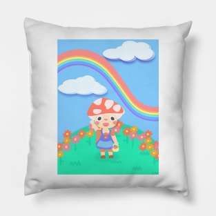 Fongy hongo kawaii infantil en el jardin Pillow