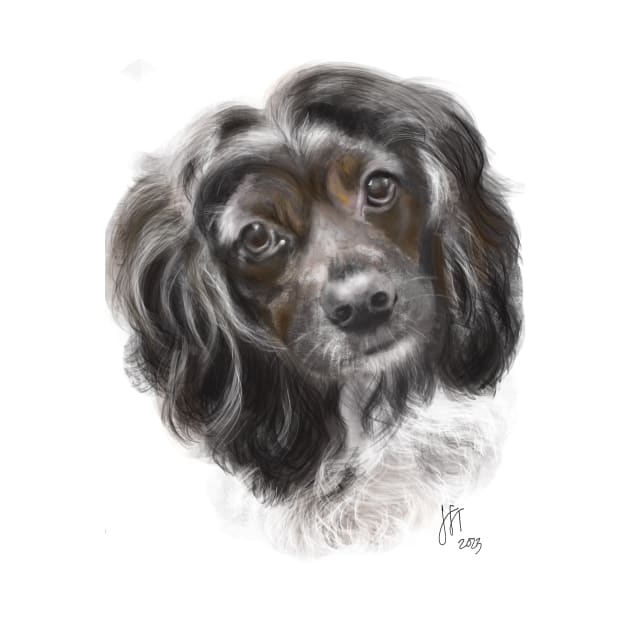 Copy of Black and White Clever Dog by LITDigitalArt