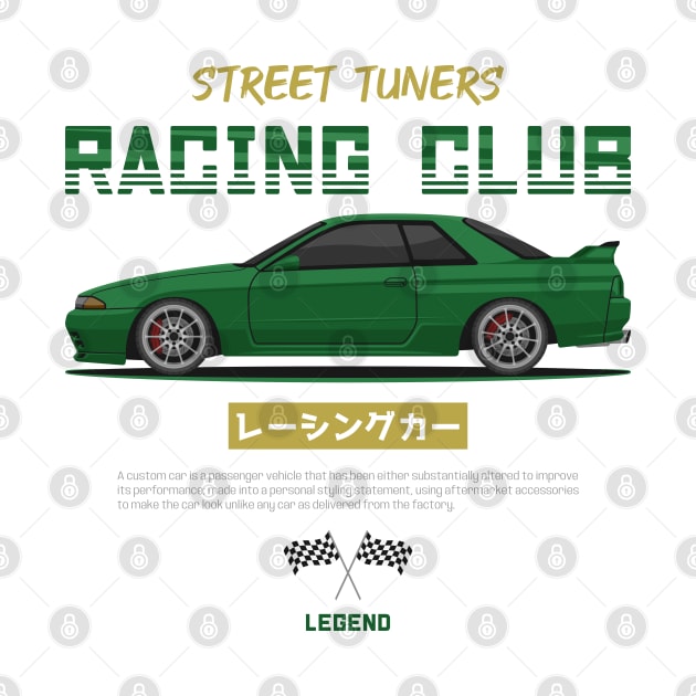 Street Tuner Green Skyline GTR R32 JDM by GoldenTuners