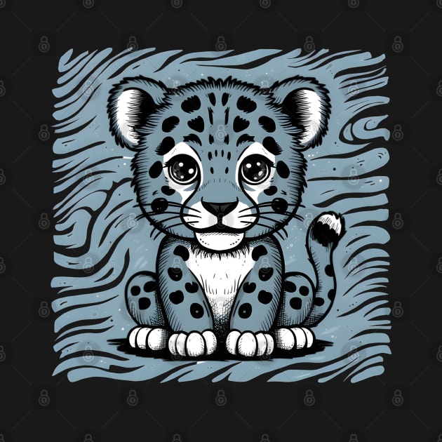 Cute Blue Color Baby Tiger by LENTEE