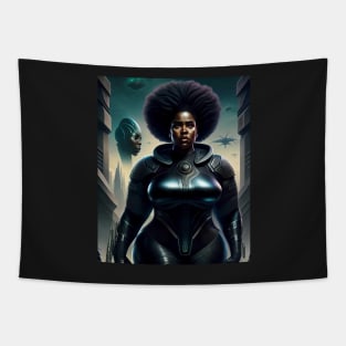 Curves in Space: Afrofuturistic Tee T-Shirt Tapestry