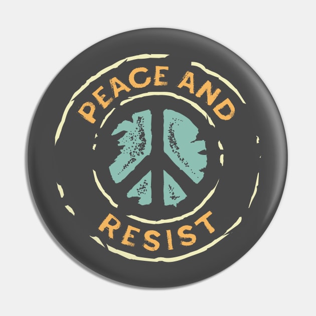 Peace and Resist - 2018 Midterm Elections Pin by directdesign