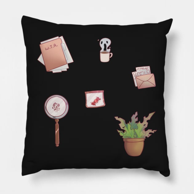 Detective sticker pack Pillow by Itsacuteart