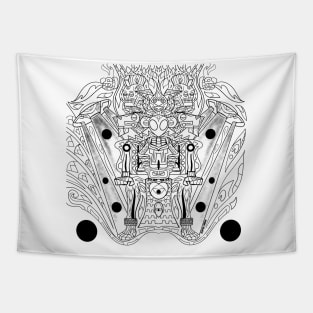 ancient mictlan alien lord ecopop Tapestry