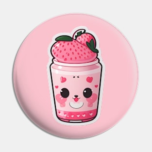 Cute strawberry drink Pin