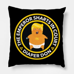 Warning: The emperor sharts in court - anti trump Pillow