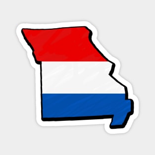 Red, White, and Blue Missouri Outline Magnet