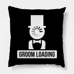 Groom Loading (Stag Night / Bachelor Party / White) Pillow