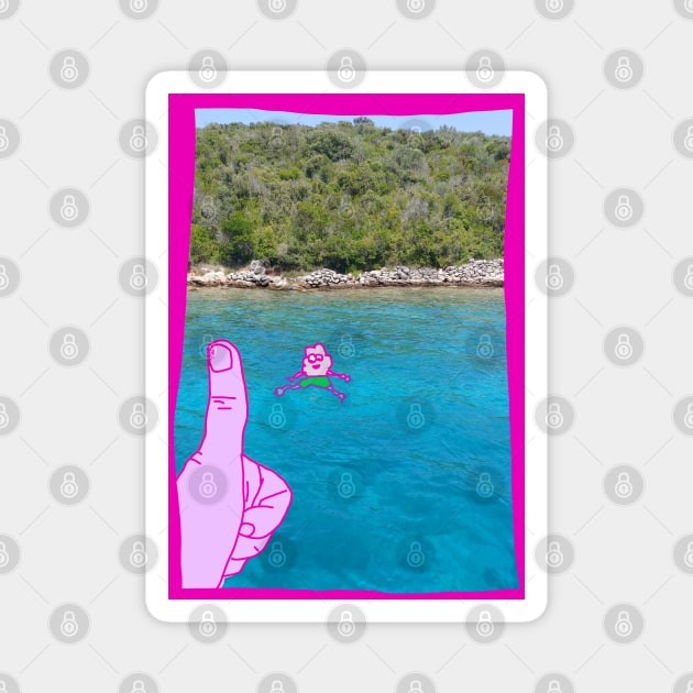 Thumbs up for the swimming monster! Magnet by HFGJewels