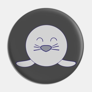 Kawaii Happy Grey Smiling Baby Seal Pin