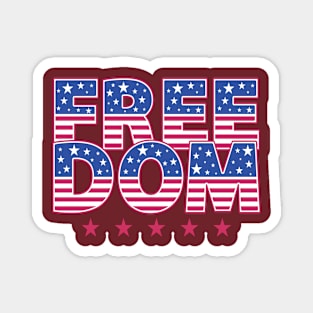 Word Freedom American Flag Colors, Magnet