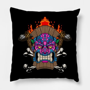 Tiki Mask 9.3 Pillow