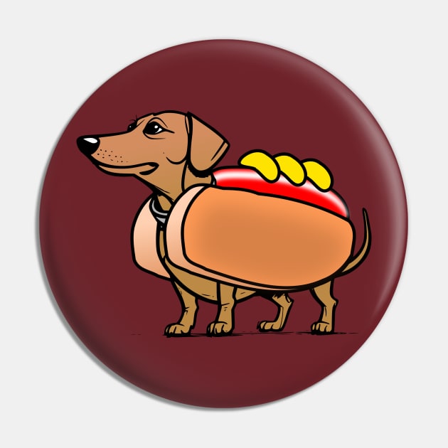 Dachshund Hotdog Sausage Pin by Sanu Designs